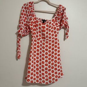 Puff sleeve flower dress